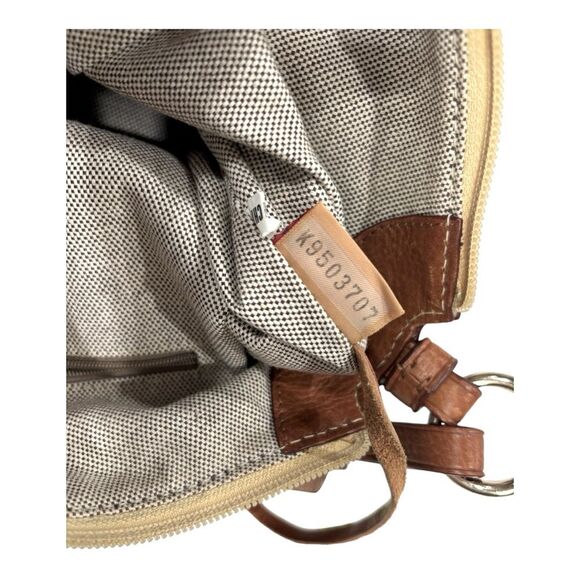 Dooney and Bourke Cream and Tan Signature Satchel Shoulder Bag - Picture 4 of 13